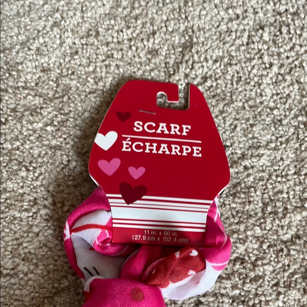 Valentine Scarf Pink and Red Heart Scarf
